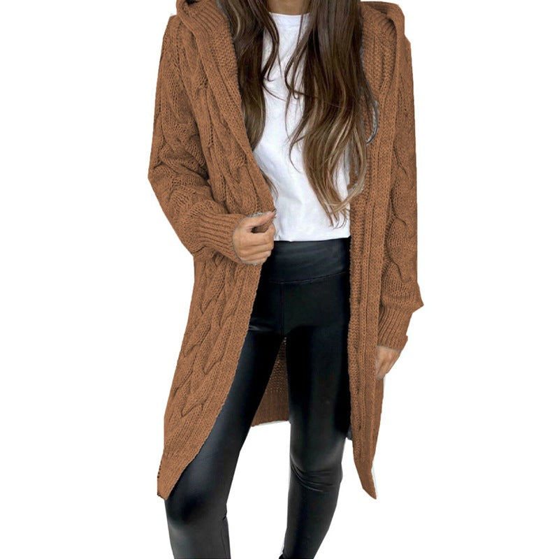 Women's Long Cable Knit Coat