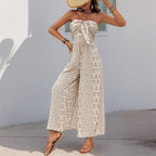 Women's Bandeau Jumpsuit with Wide Legs