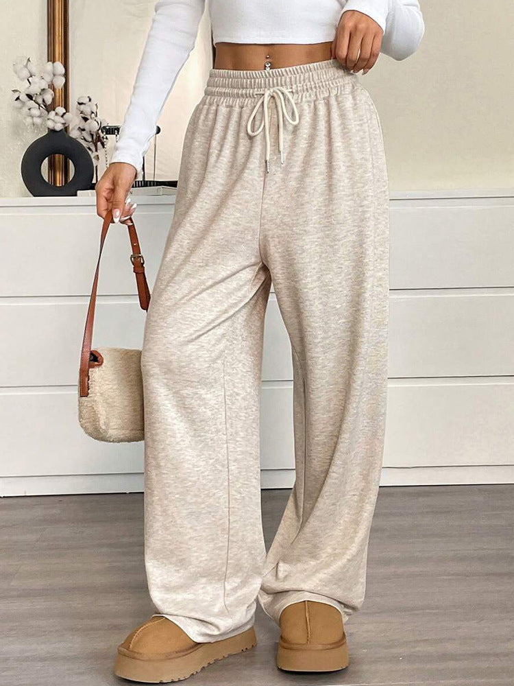 Women's Comfortable Wide-Leg Leisure Pants with Elastic Waistband