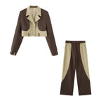 Women's Cropped Blazer and Pants Ensemble