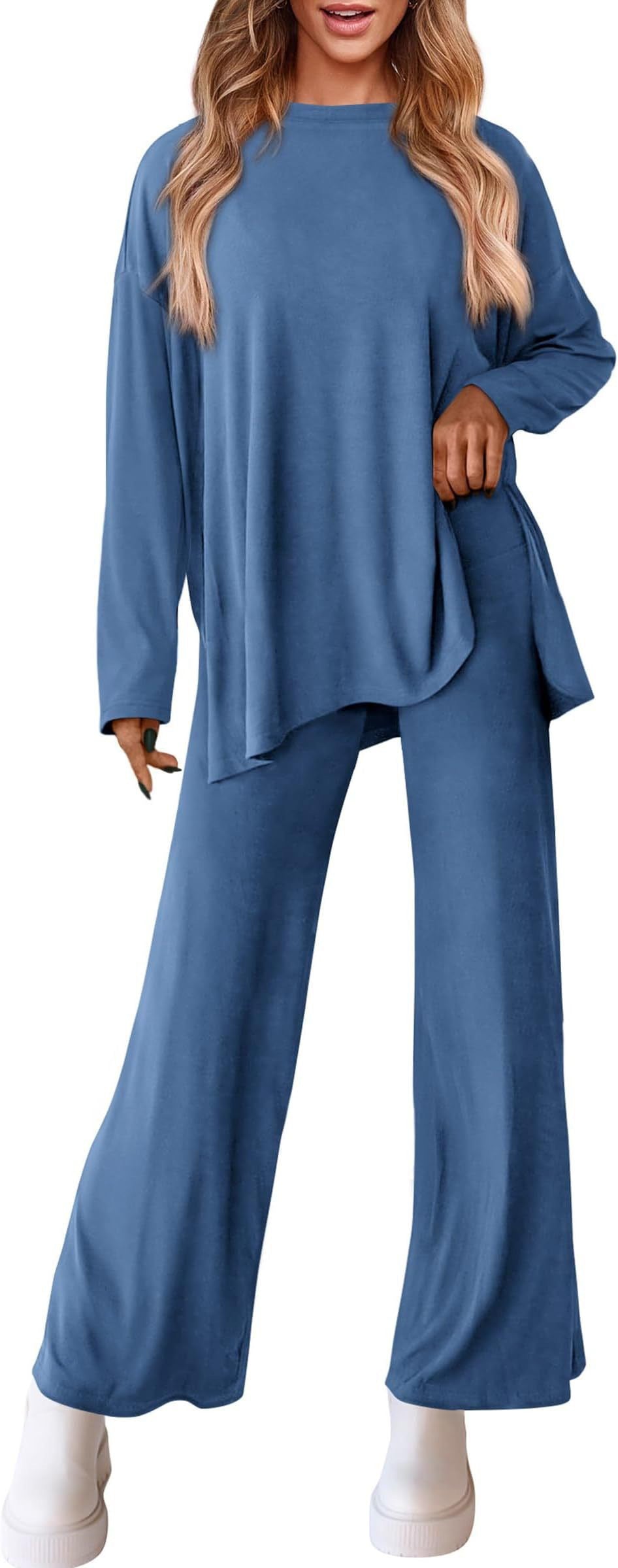 Leisure Suit with Casual Cut and Wide Leg