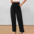 Women's Elegant High-Waist Trousers with Side Pockets