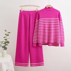 Women's Striped Knit Loungewear Set