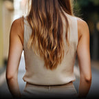 Women's Sleeveless Blouse with High Neck