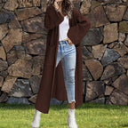 Women's Large Knit Coat with Pockets and Dropped Shoulders