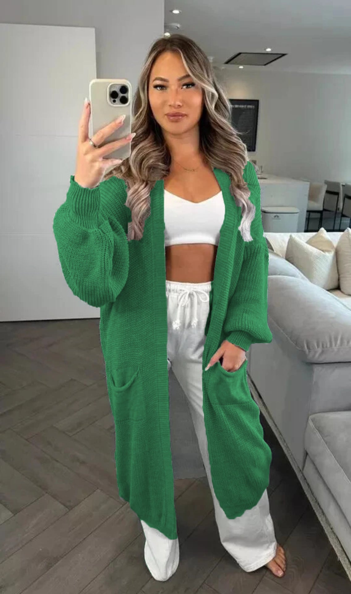 Women's Casual Knit Coat with Deep Pockets
