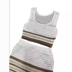 Elegant Two-Piece Knit Set with Geometric Cutout Design