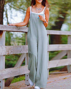 Women's Casual Wide-Leg Jumpsuit with Pockets