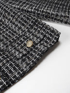 Women's Elegant Tweed Jacket with Gold Buttons