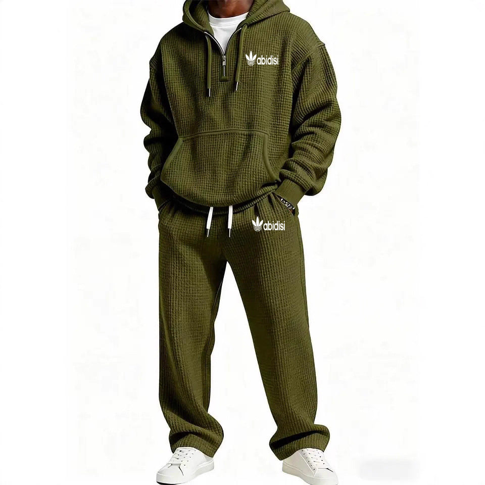 Men's Trendy Hoodie with Practical Zipper and Comfortable Jogging Pants