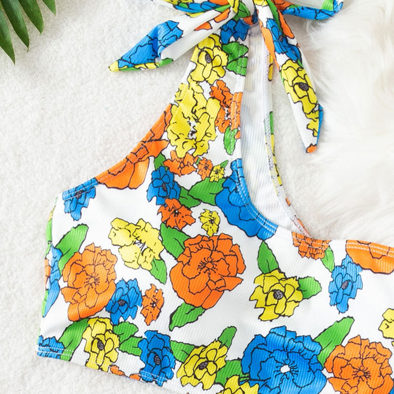 Women's Floral Asymmetrical Bikini