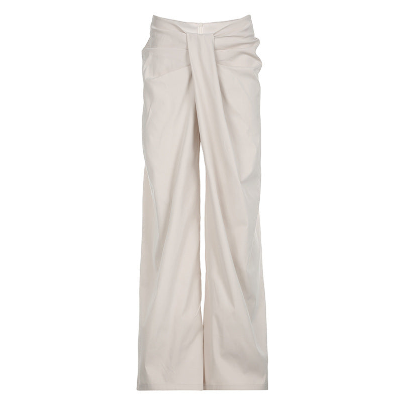 Women's Elegant Palazzo Trousers with Refined Draping
