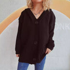 Women's Comfortable Hooded Cardigan with Pockets