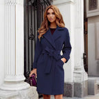 Elegant Trench Coat with Belt and Pockets