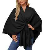 Women's Elegant Wrap Sweater with Asymmetrical Cut