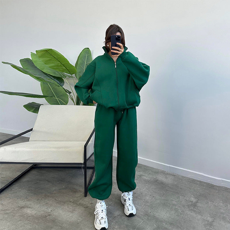 Women's Casual Two-Piece Set with Oversized Hoodie and Joggers