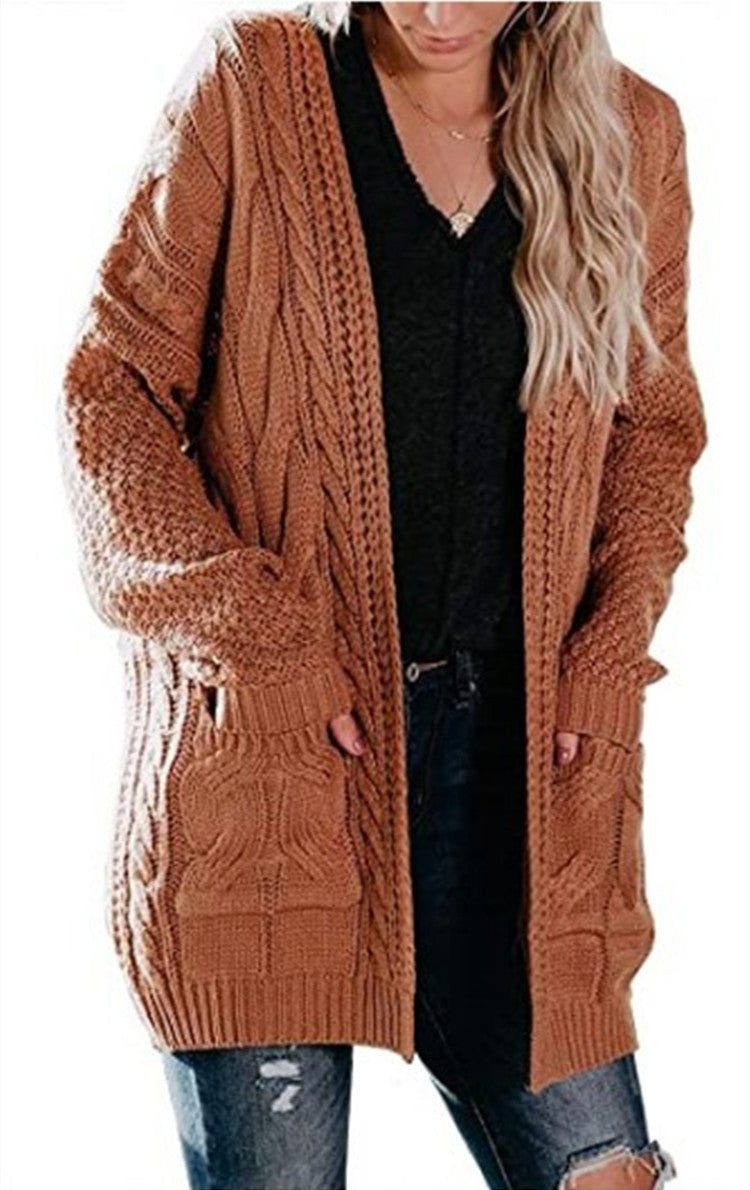 Women's Chunky Knit Cardigan with Pockets