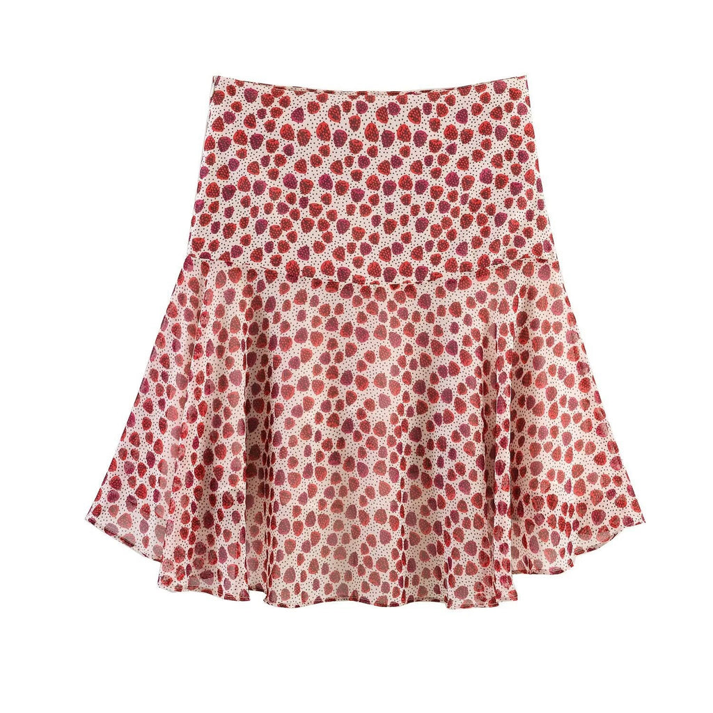 Women's Flowy Ruffle Skirt with Playful Polka Dot Design