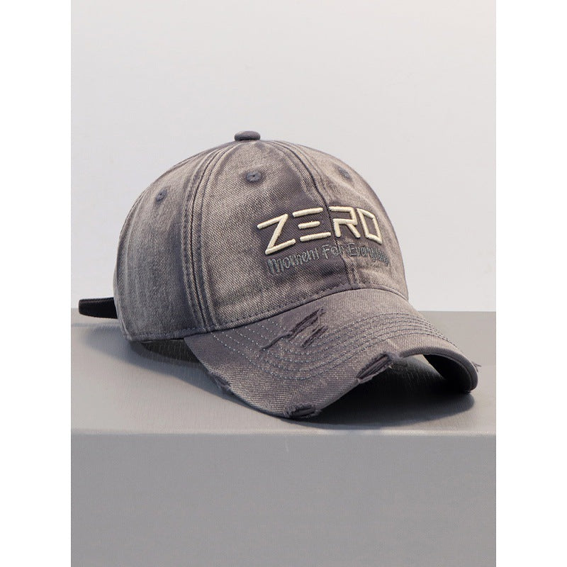 Men's Distressed Cotton Baseball Cap