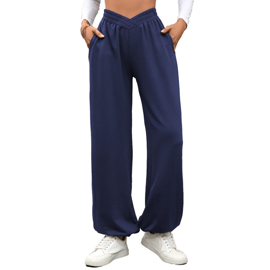 Women's Comfortable Palazzo Pants with Elastic Waist and Side Pockets
