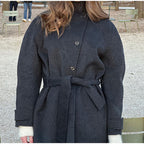 Women's Comfortable Trench Coat with Belt and Voluminous Sleeves