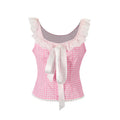 Women's Blouse Shirt with Elegant Ruffle Details and Satin Ribbon