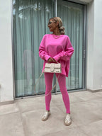 Women's Casual Oversized Sweater and Leggings Set