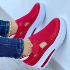 Women's Breathable Slip-On Sneakers with Ergonomic Design and Velcro