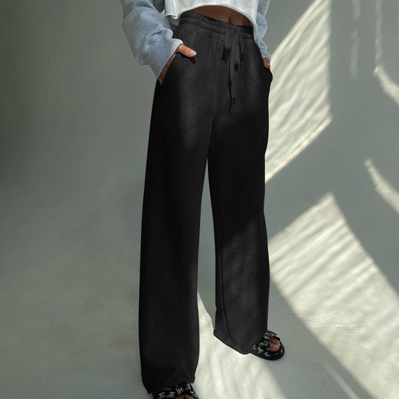 Women's Comfortable Casual Pants with Elastic Waistband and Drawstring