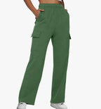 Women's Wide-Leg Cargo Pants with Side Pockets