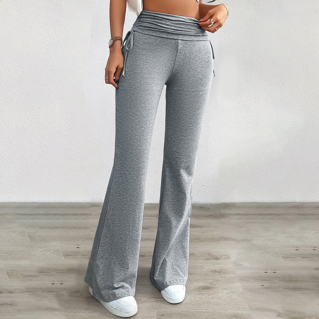 Women's Comfortable Palazzo Pants with Elastic Waistband and Casual Cut