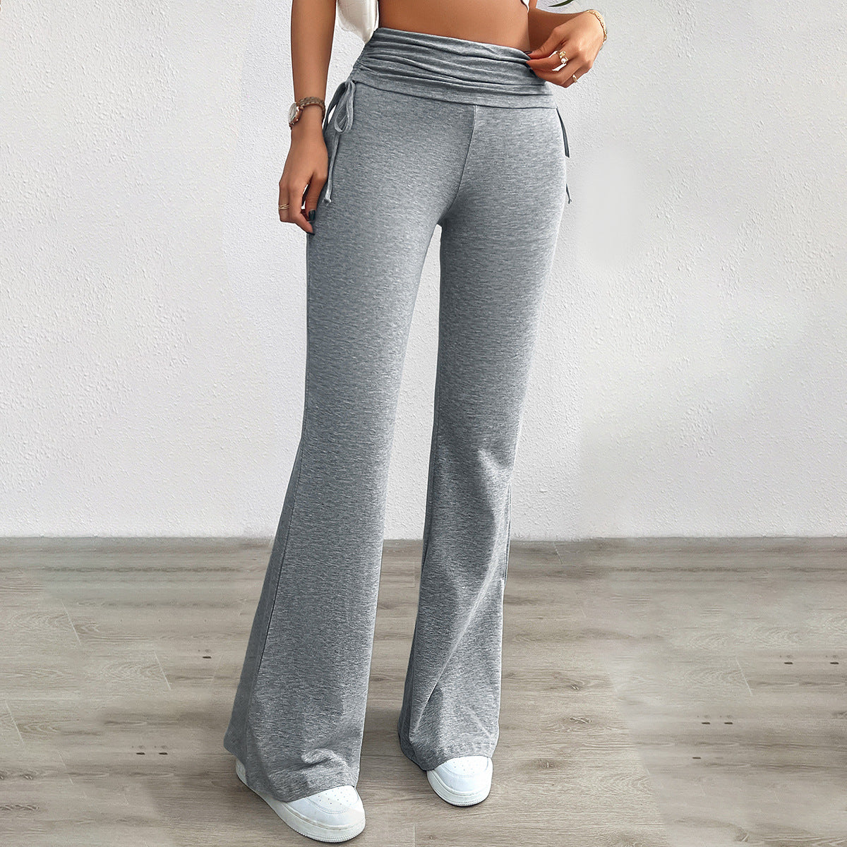 Women's Comfortable Palazzo Pants with Elastic Waistband and Casual Cut