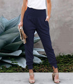 Women's Comfort-Fit Jogger Pants with Side Pockets and Elastic
