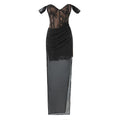 Women's Elaborate Lace Dress with Elegant Ruffle Details