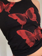 Women's Sleeveless Butterfly Print Top