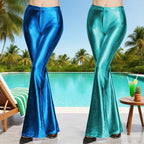 Women's High-Gloss Flared Pants