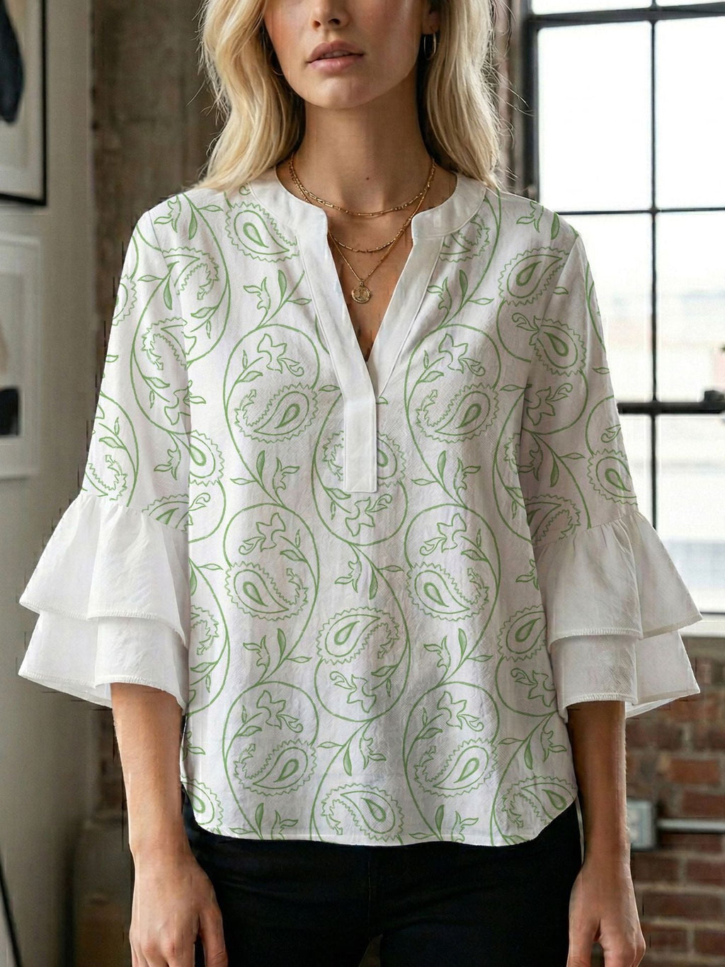 Women's Blouse with Beautiful Floral Design