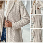 Elegant and Casual Plush Jacket with Textured Design