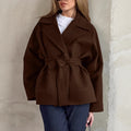 Elegant Women's Wrap Jacket with Belt and Casual Cut