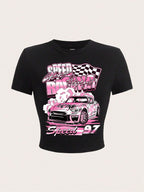 Women's Crop T-Shirt with Creative Statement Design