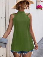 Sleeveless High-Neck Tunic Top
