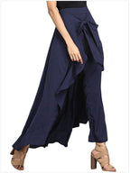 Women's Maxi Skirt with Voluminous Ruffles and Tie Belt