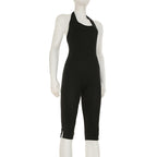 Women's Bodycon Jumpsuit with Deep Back and Clean Design