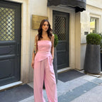 Women's Elegant Strapless Jumpsuit with Asymmetric Design