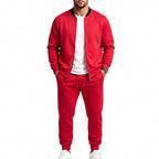 Men's Sweat Set with Bomber Jacket and Jogging Pants