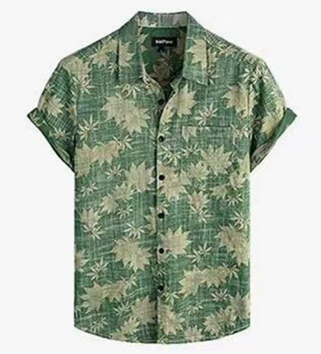 Women's Short-Sleeve Shirt with Unique Stripe and Dot Design
