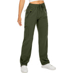 Women's Cargo Pants with Side Pockets and Elastic Waistband