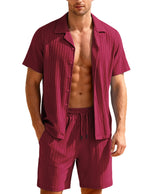 Men's Ribbed Fine Knit Lounge Set