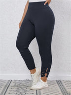 Women's High-Waisted Leggings with Stylish Cut Details