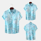 Women's Short-Sleeve Floral Watercolor Shirt